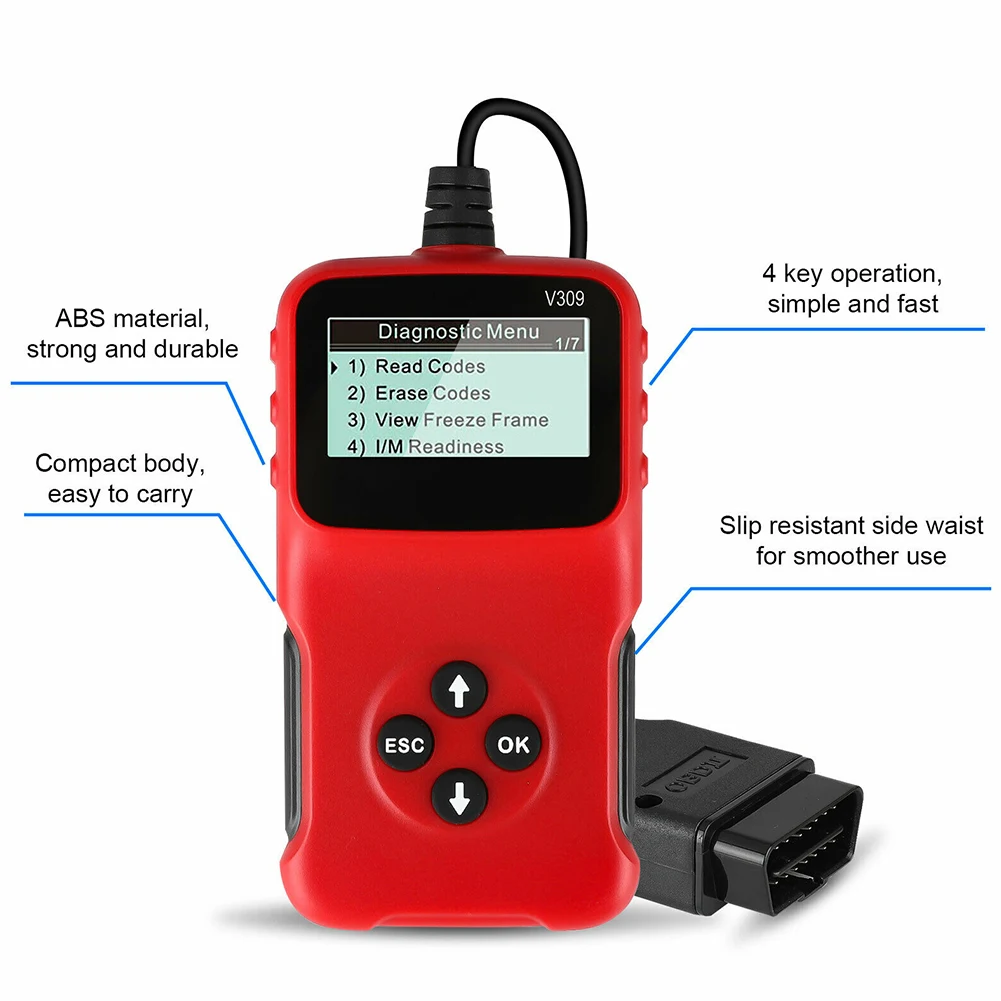 

V309 OBDII EOBD Scanner Code Reader Data Tester Auto Scan Diagnostic Tool