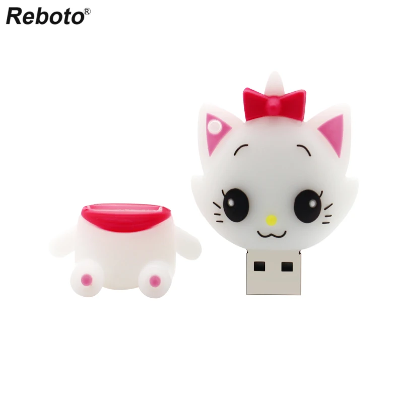 Мультфильм USB Pendrive 4 ГБ 8 16 32 64 флэш диск милый Neko Белый Кот Мини Портативная карта