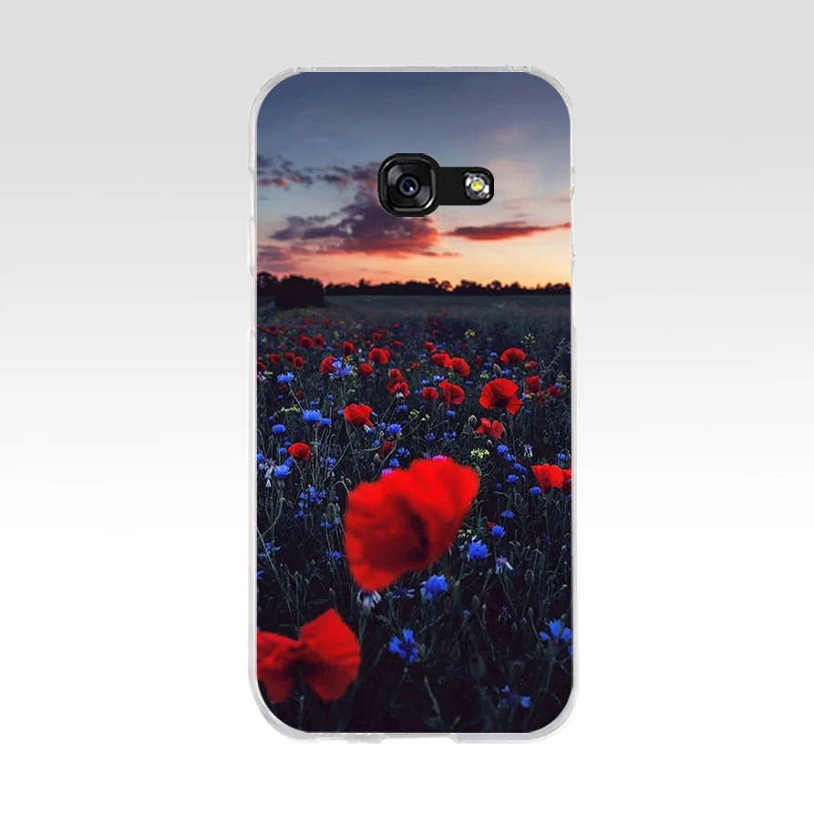 279FG Red Poppies cornflowers Soft Silicone Tpu Cover phone Case for Samsung a3 2016 a5 2017 a6 plus a7 a8 2018 s6 7 8 9 | Мобильные