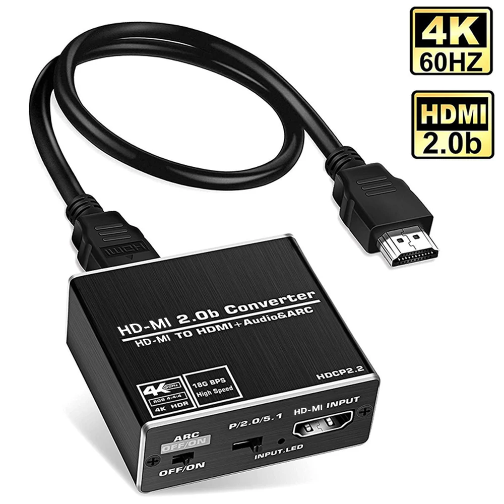 4K 60Hz H DMI 2 0 аудио сплиттер 5 1 дуги HD MI экстрактор HDCP HDR10 конвертер к оптический SPDIF/rca