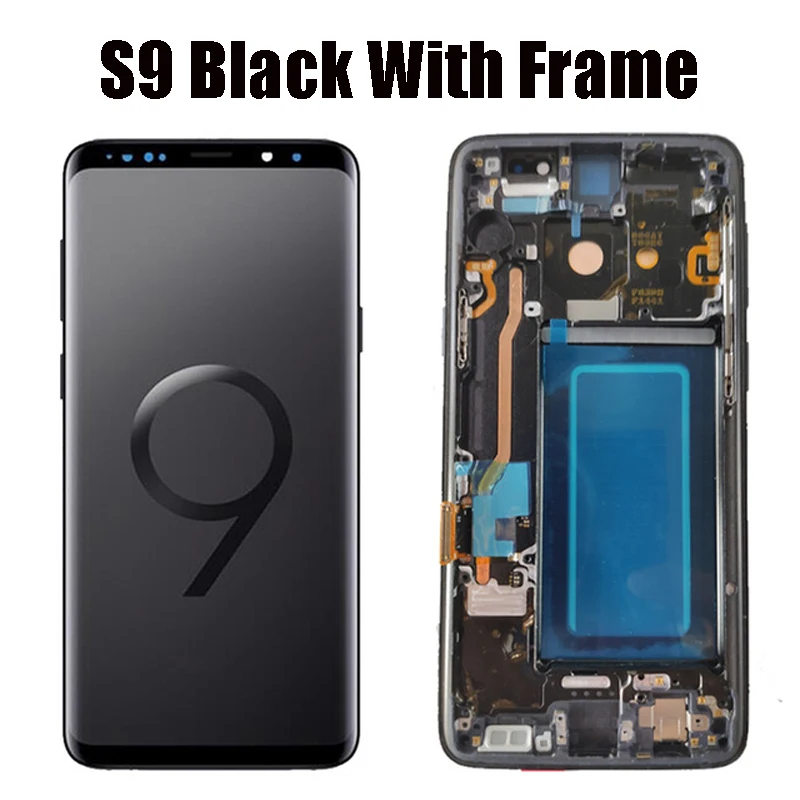 S9 Black With Frame Без битых пикселей 5,8 ''дисплей для SAMSUNG Galaxy S9 G9600 ЖК-дисплей с кодирующий преобразователь сенсорного экрана в сборе запасные части - Цвет: S9 Black With Frame