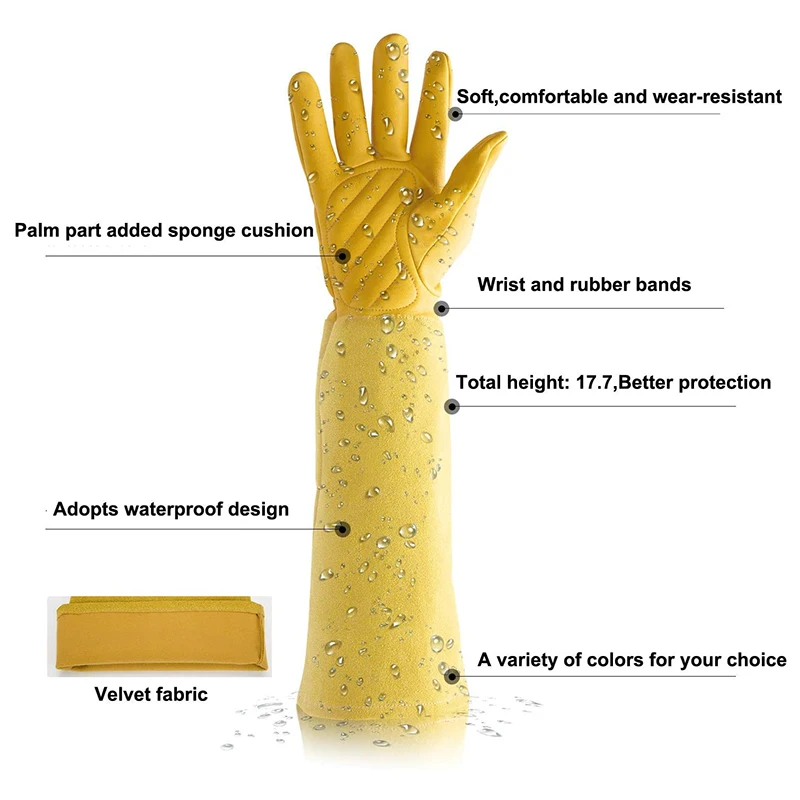 Садовые перчатки защитные для работы в саду (желтые) |