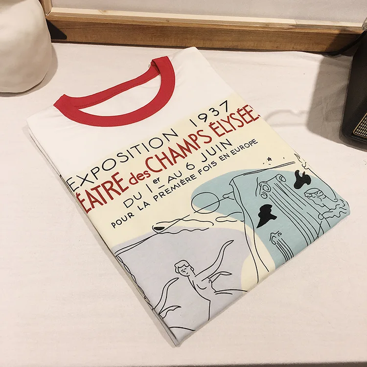 Женская футболка цвета слоновой кости белая хлопковая свободная с коротким