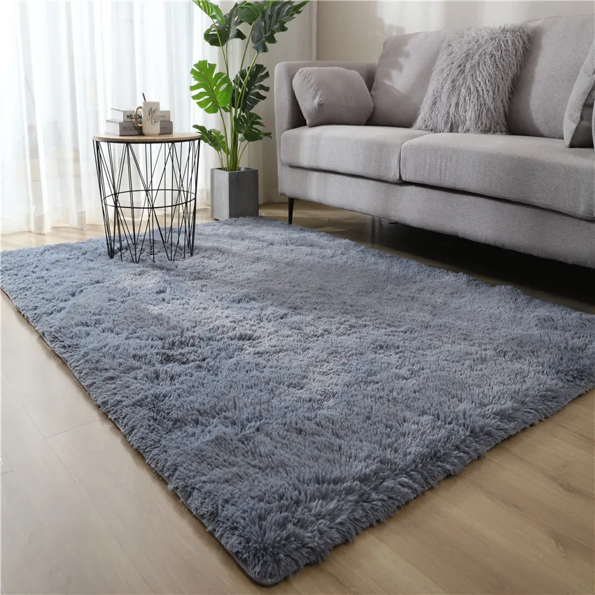 

Carpet tie-dye gradient long pile carpet living room coffee table mat bed long hair can be washed full bedroom custom Nordic ins
