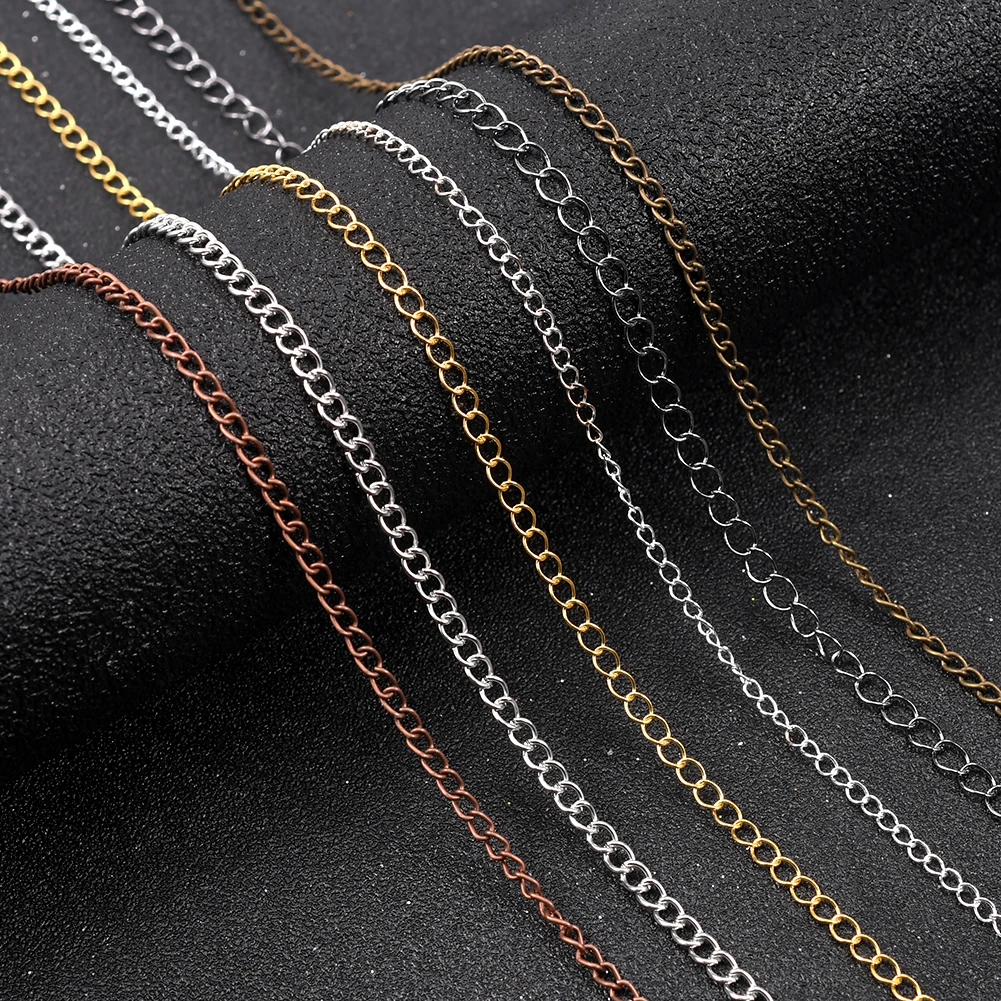 

5 Meter 2.5-4.8mm Long Open Link Rings Diy Accessories Extended Extension Necklace Chain Extender Tail Chains For Jewelry Making
