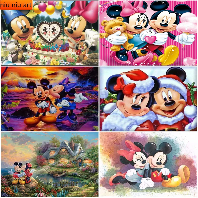 

Disney Anime Minnie Mickey Diamond Mosaic Diamond Painting Diamond Inlaid DIY Full Diamond Embroidery Home Decoration