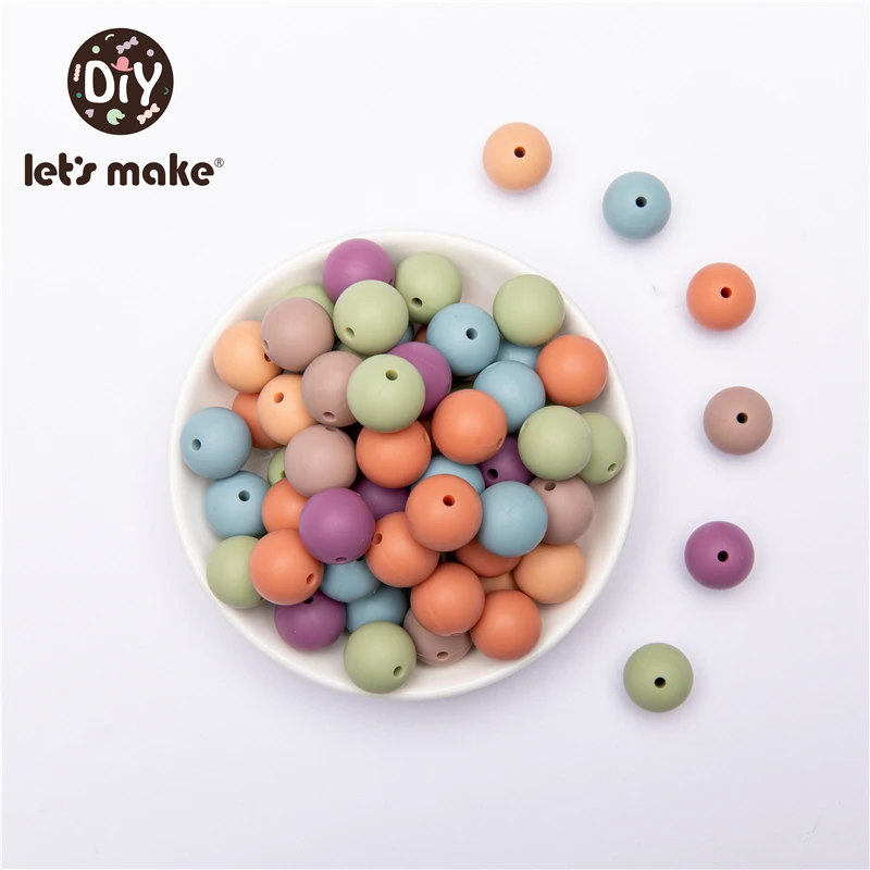 

let's make 20mm silicone beads Set Food Grade Round teether Jewelry Making Necklace Baby Teething Nurse Gifts Chewable Beads