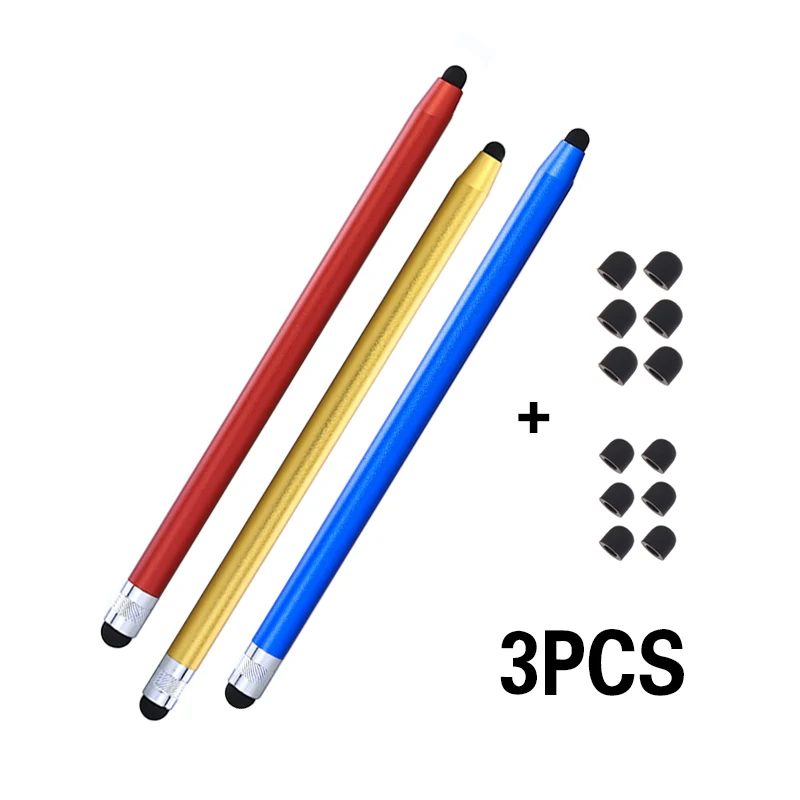 2 в 1 фирменная металлическая сенсорная ручка с резиновыми наконечниками стилус