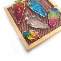 natural stone pendant necklace color drop shaped crystal pendant is suitable for diy jewelry making art healing reiki stone
