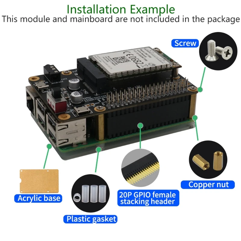 

2x20-pin 40Pin Extra Tall Female Stacking Header for Pi Model B+ Pi 2 3 4B Base