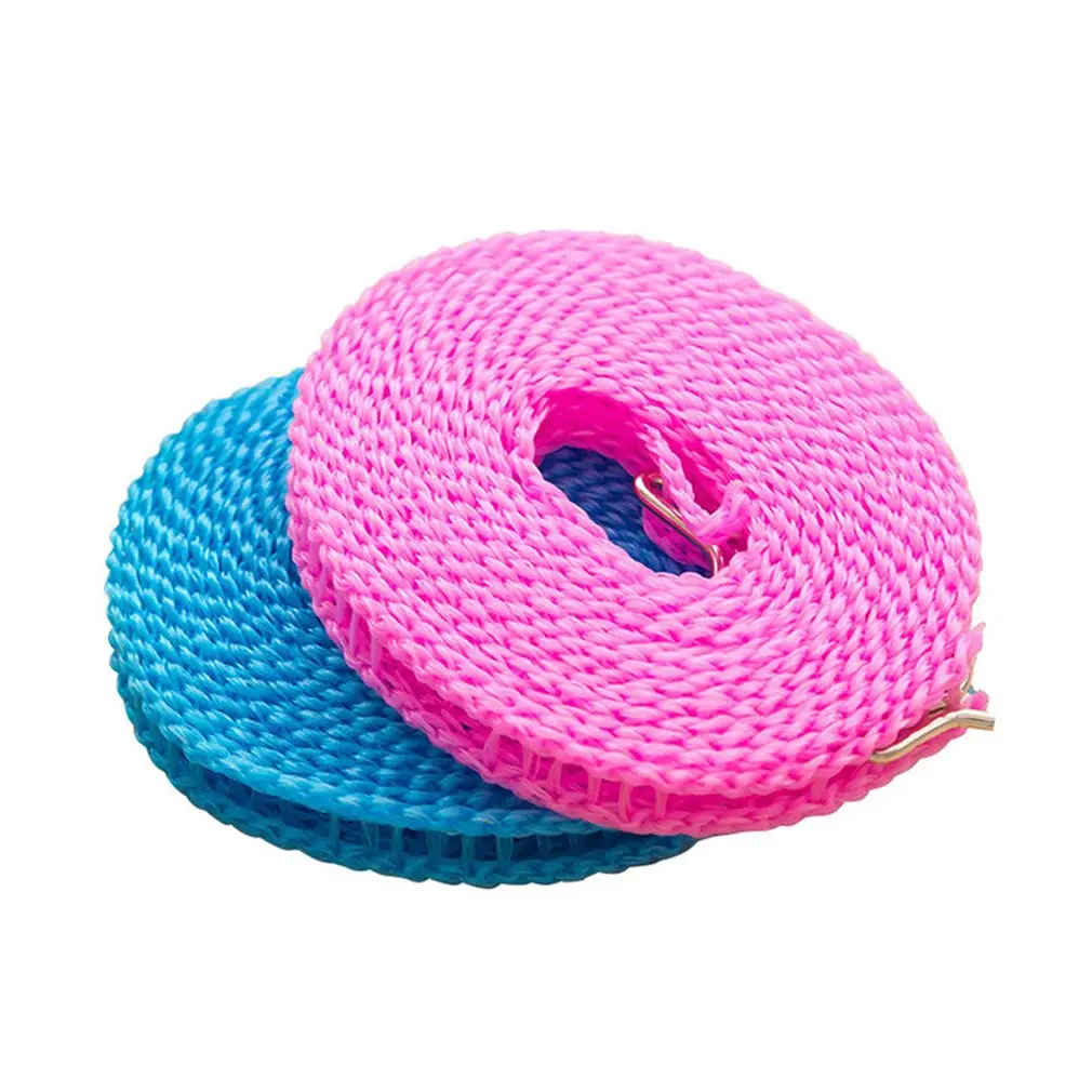 

Non-slip Drying Clothes Hanger Rope Windproof Nylon Clothesline Washing Line With Metal Hook Laundry Rope
