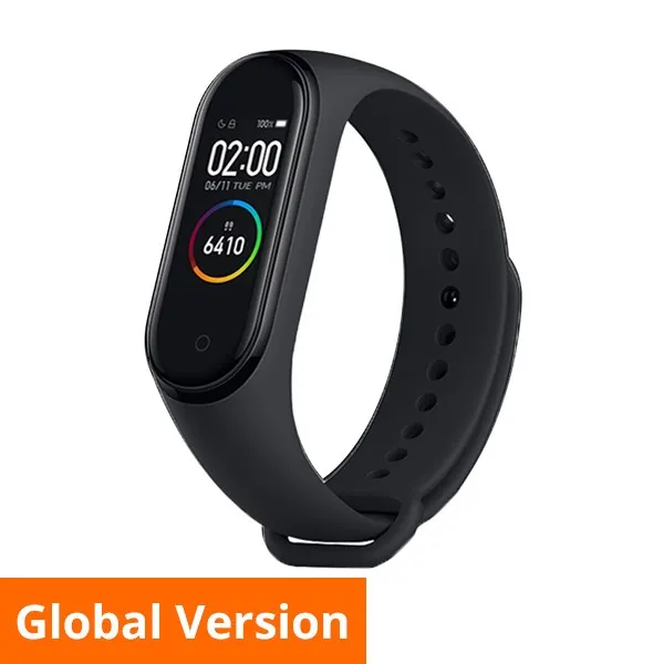 Xiaomi mi смарт-браслет 4, 3 цвета, AMOLED экран, mi Band 4, фитнес-браслет, Bluetooth, Smartband - Цвет: Global Verison