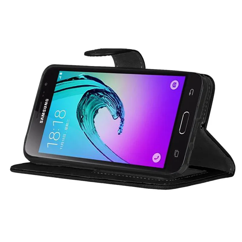 For Samsung J3 2015 Case PU Leather Silicone Cover Phone Galaxy J300 J300H J300F SM-J300F Flip | Мобильные телефоны и