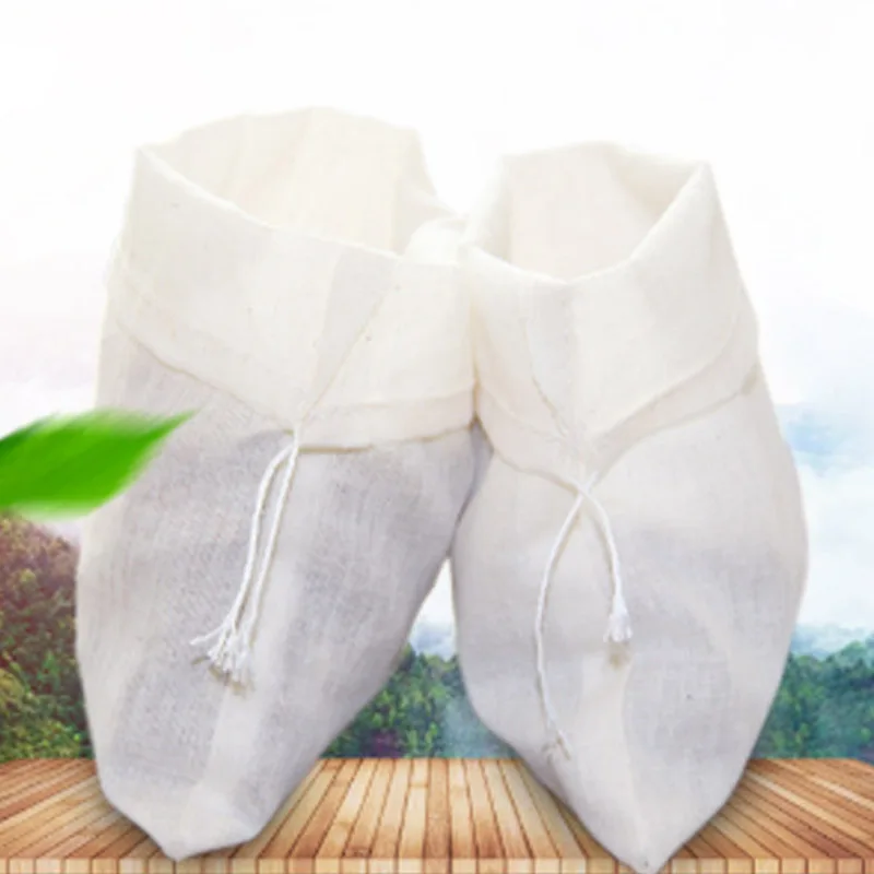 Сумка-мешок из хлопчатобумажной пряжи 13x18 см теплый белый повторное