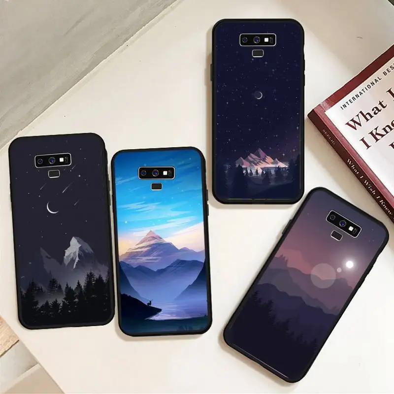 

Beautiful landscape night mountain Phone Case For Samsung A50 A51 A71 A20E A20S S10 S20 S21 S30 Plus ultra 5G M11 funda cover