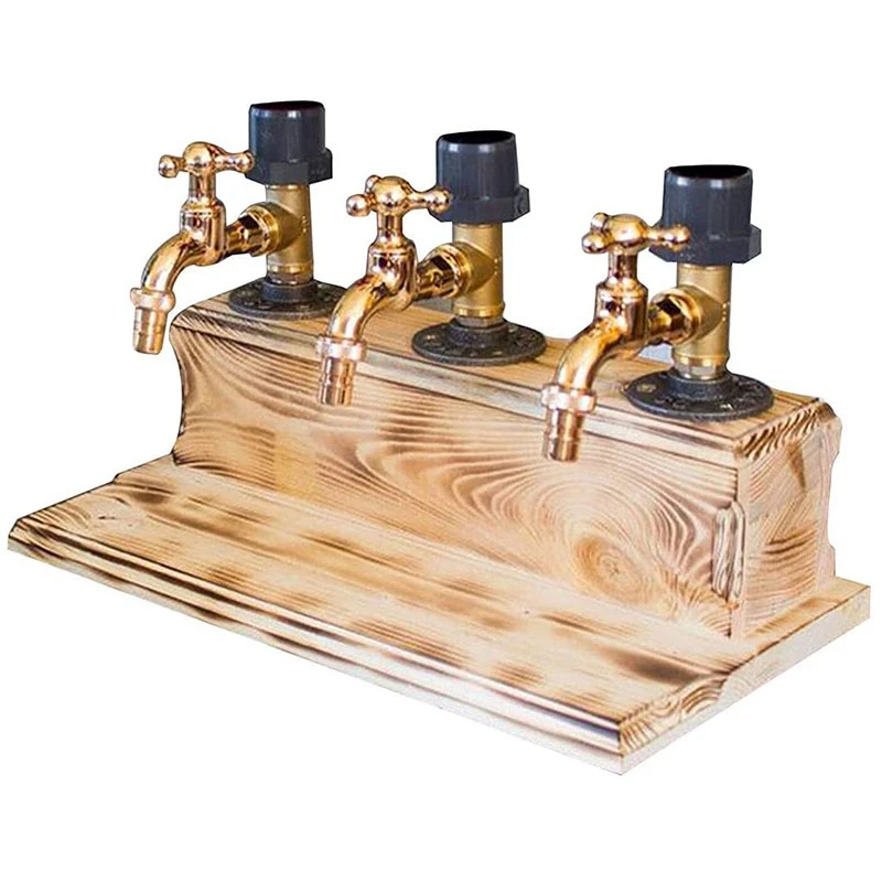 

Whiskey Wood Dispenser,Fathers Day Liquor Whiskey Wood Dispenser Faucet Shape for Party Dinner