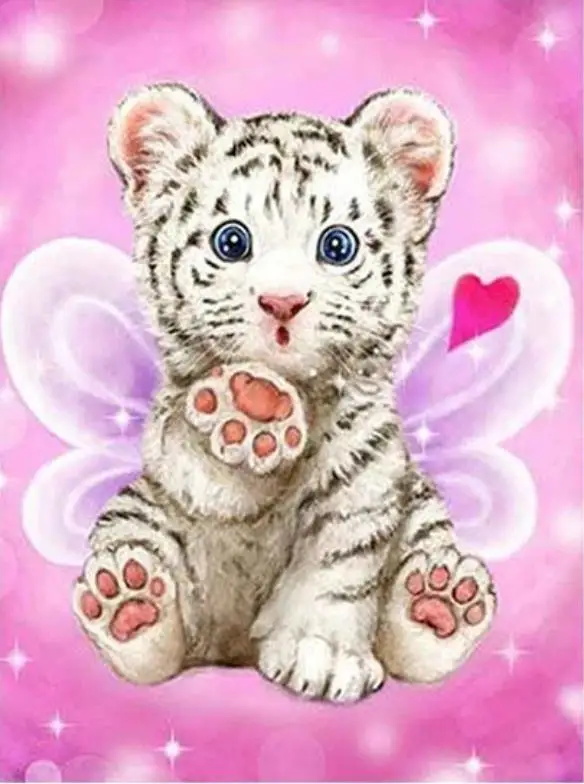 

5D DIY Diamond Painting Tiger Diamond Embroidery Cross Stitch Cartoon Round Full Drill Mosaic Kit Children Gift