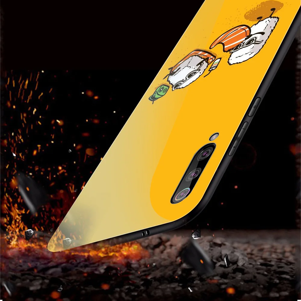

ciciber Glass Case for Xiaomi Redmi Note 8 9 10X 7 8A 10 9S 8T 9T A3 A2 6X 5X Pro Max Mix 2s Lite F1 Cute and funny food Funda