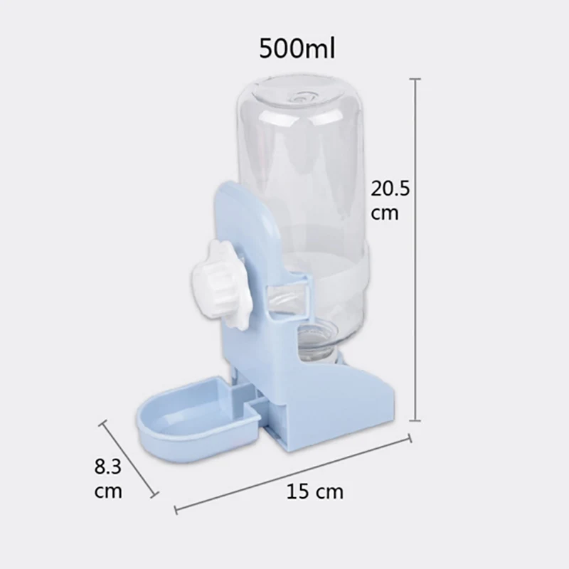 

500ML Automatic Pet Dog Drinkers Fountain Rabbit Drinking Feeders Bowl Cats Hanging Cage Adjustable Water Bottle Pet Products