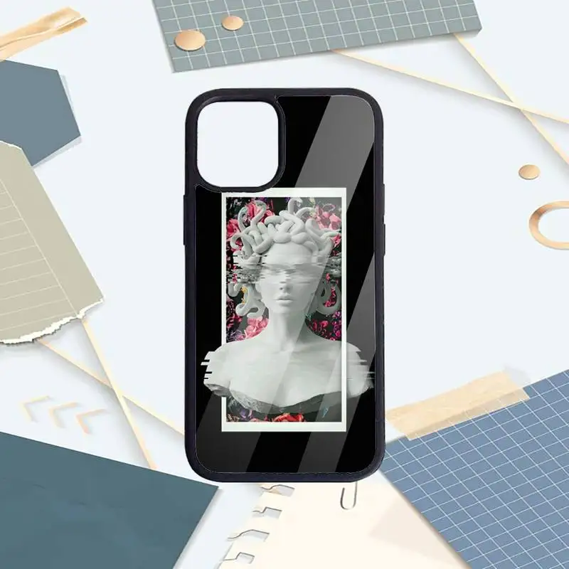 

Mona Lisa David ratro art sculpture Phone Case PC for iPhone 11 12 pro XS MAX 8 7 6 6S Plus X 5S SE 2020 XR funda