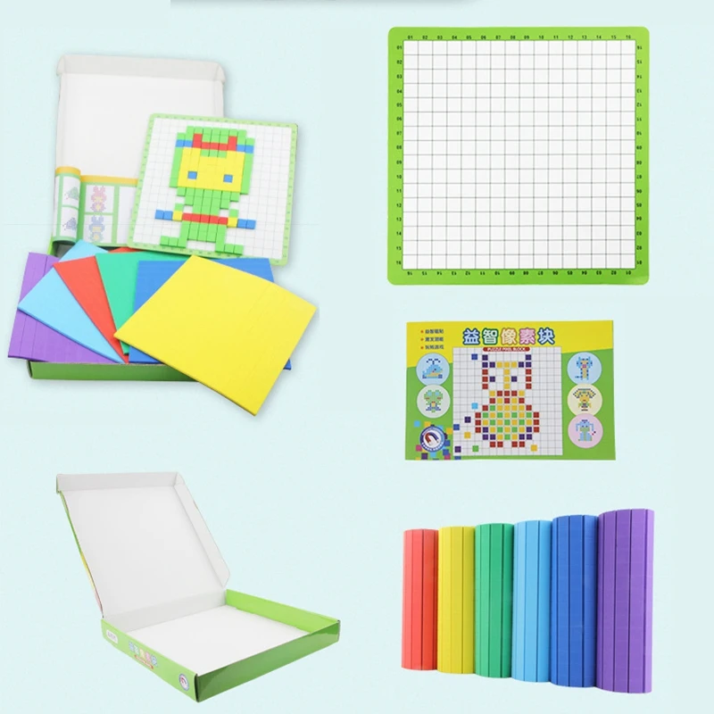 

1900Pcs netic Puzzle Pixel Block netic Sticker 6 Colors Children Kids DIY Toy Removable EVA net Blocks Set