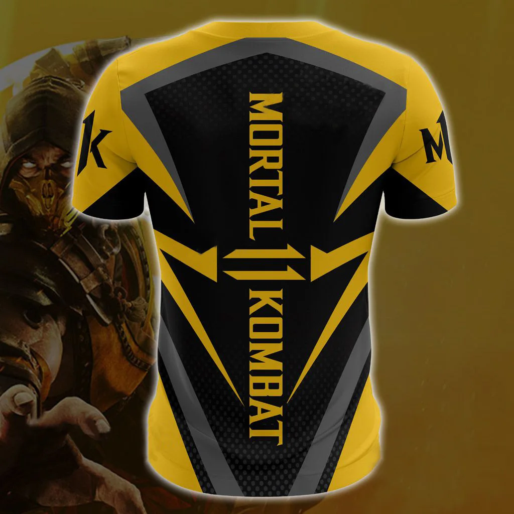 Mortal Kombat 11 3D T Shirt Scorpion Men Women Unisex Casual Short Sleeve Cosplay Men's Tee Shirts Halloween Costume | Мужская