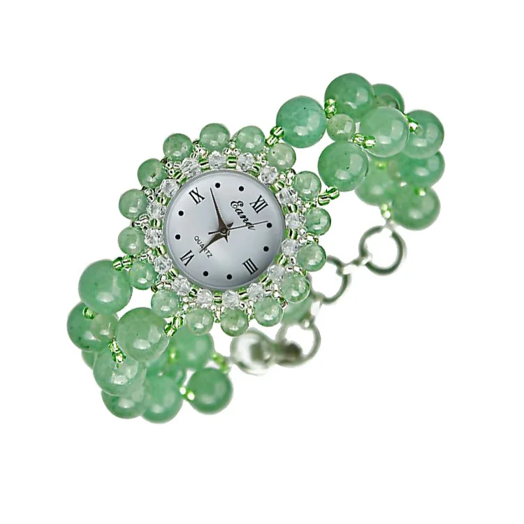 

Женские часы-браслет из натурального нефрита