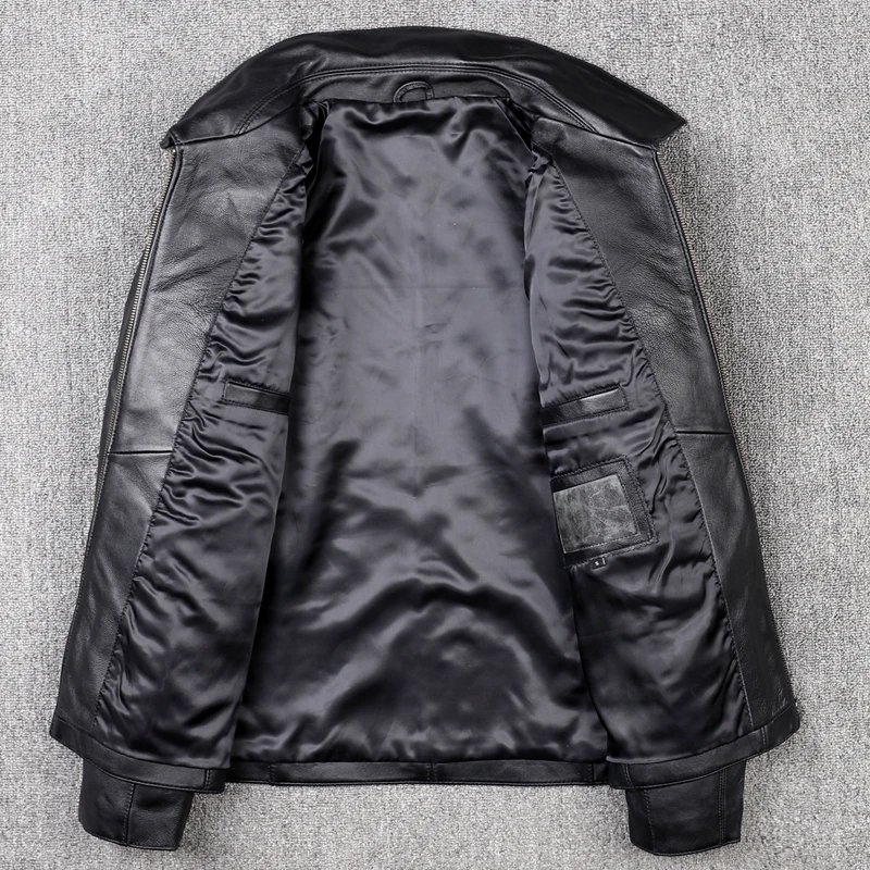 

JCHB 2021 Real Leather Jacket Men 100% Sheepskin Coat Short Casual Mens Leather Jackets and Coats Spring Autumn Hommes Veste Pp