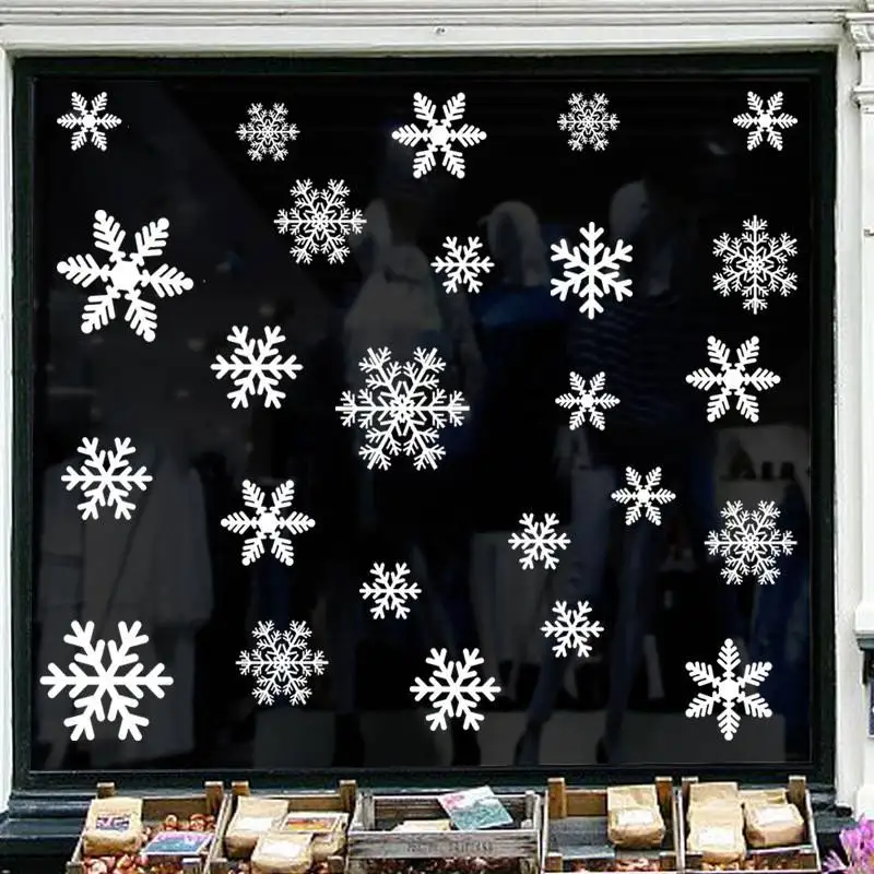 

Reusable Christmas Snowflakes Stickers Shop Home Window Decorations