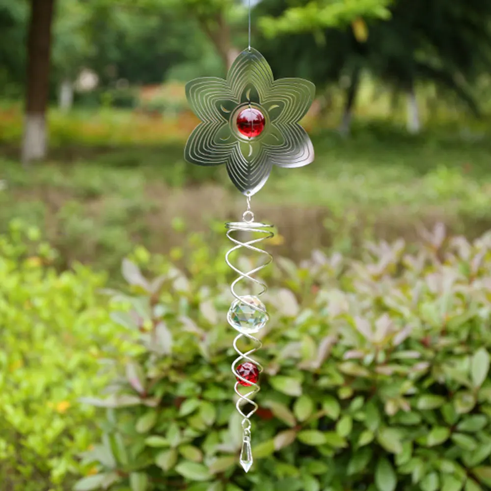 Outdoor Crystal Ball Stainless Steel Wind Chimes Mirror Hanging Outdoor Chime for Home Party Garden Decoration High Quality