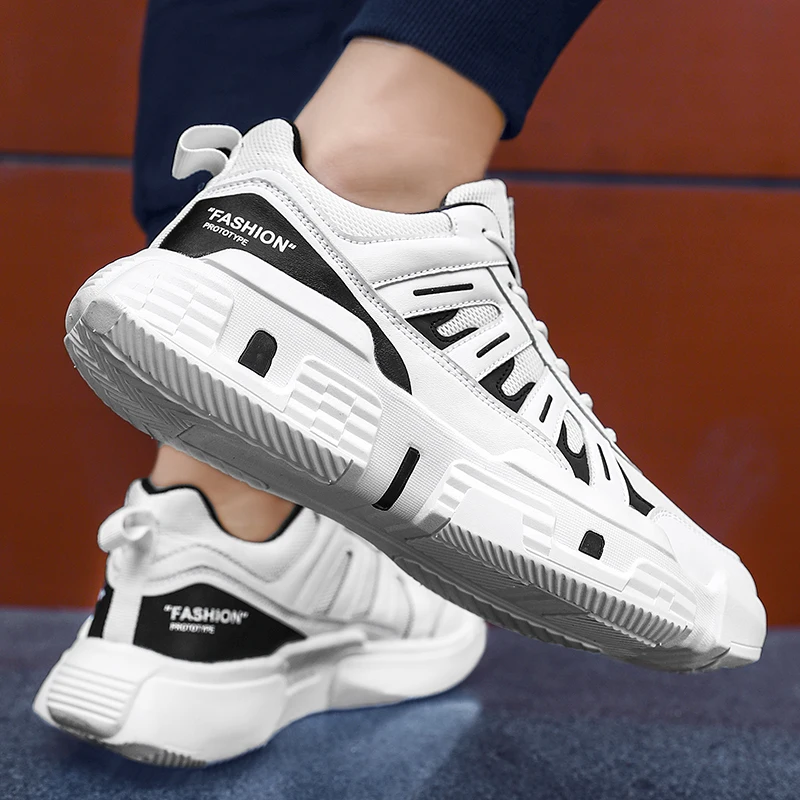 New Men Fashion Casual Shoes Lightweight Mesh Breathable Sneakers Lace-up Platform Hard-Wearing Height Increasing | Обувь