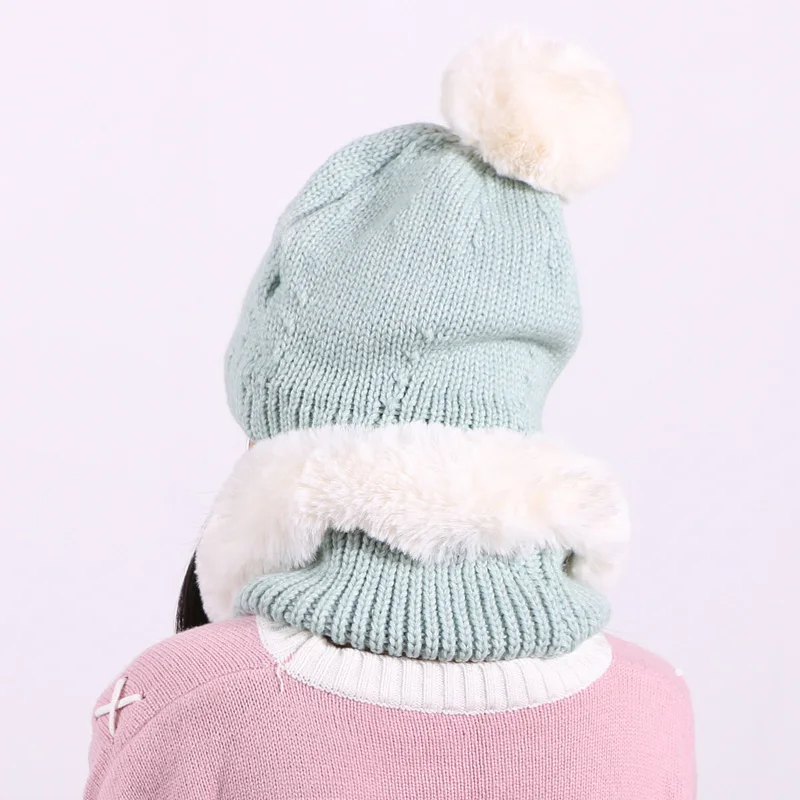 Зимняя шапка и шарф набор для женщин мужчин вязаная Biggy фетровая с подкладкой