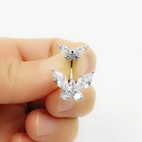 925 sterling silver bell button ring navel piercing ring cubic zircon body jewelry
