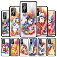 colorful disney mickey for huawei p40 p30 pro plus p20 p10 lite p smart z 2021 2020 2019 luxury tempered glass phone case
