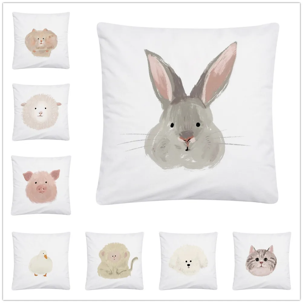 

Детский Аватар животных, мультяшный узор, мягкая короткая плюшевая наволочка для подушки, наволочка для украшения дома, дивана, автомобиля, ...
