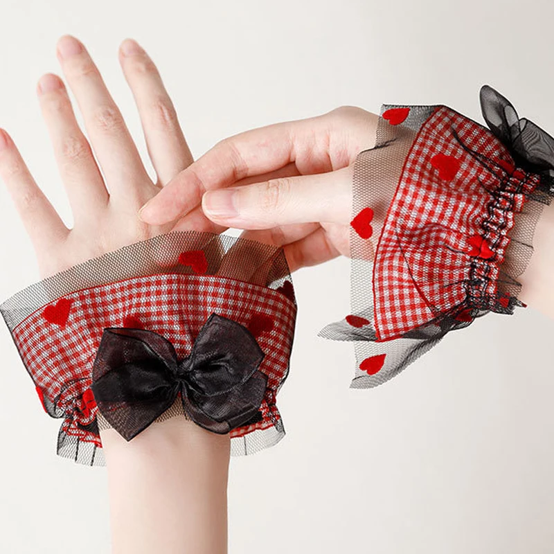 Осенне-зимние милые сетчатые носки в стиле &quotЛолита&quot с оборками белые яркие