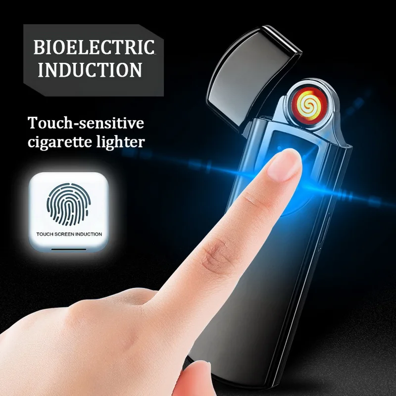 USB перезаряжаемая Зажигалка Ветрозащитная Бездымная беспламенная электрическая