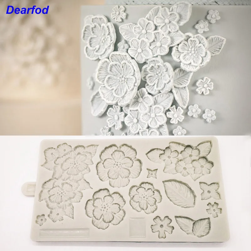 

DBS109 New Flowers Silicone Fondant Mold Sugar Craft Mold Chocolate Mold Cake Brim Decoration Tool Cake Tool