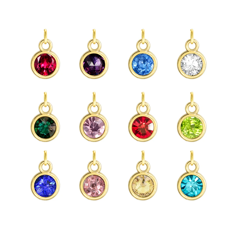 12p mixed color Цена 12 шт./лот золотой цвет Хрусталь Камень Амулеты с открытым кольцом Шарм Diy Аксессуары HC482 - Окраска металла: 12p mixed color