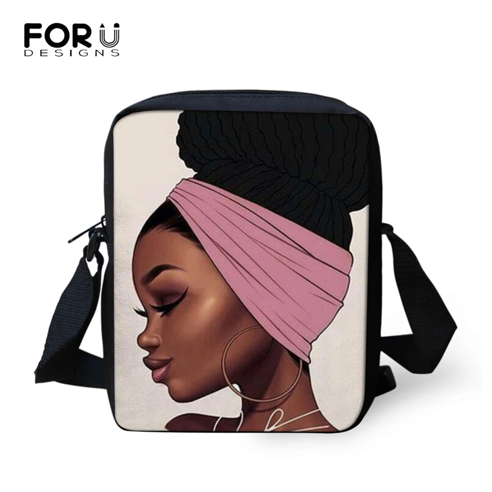 Сумки через плечо FORUDESIGNS для женщин черные дамские сумочки с принтом в