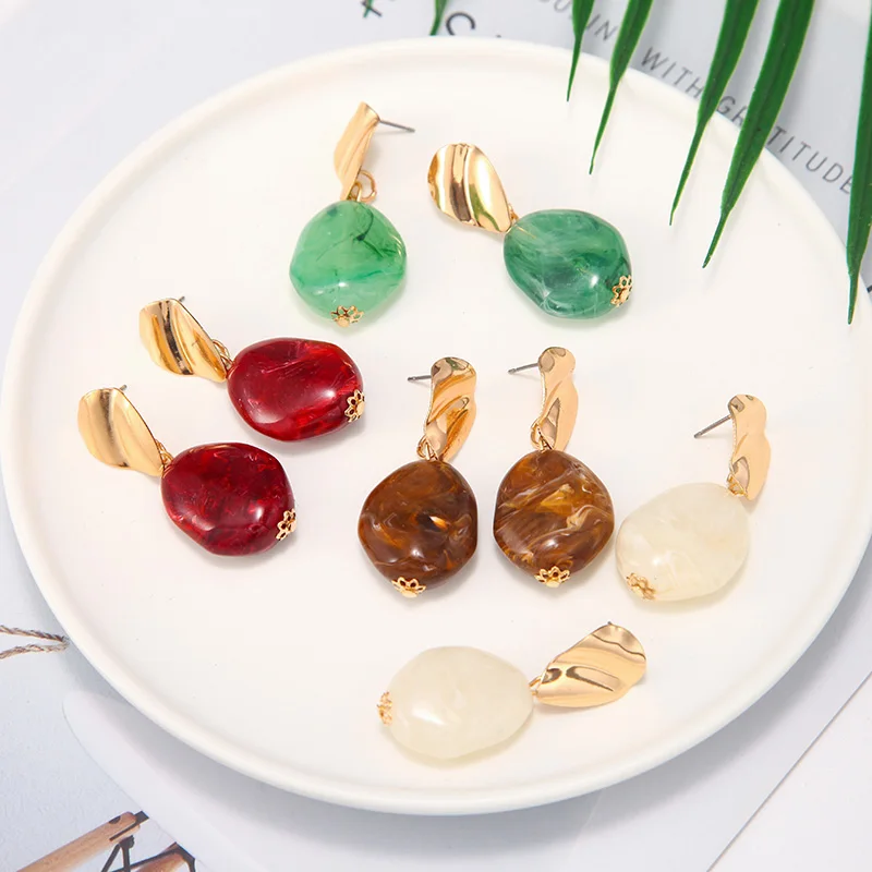 2019 Модные Акриловые серьги для женщин золотые корейские Бохо ювелирные изделия