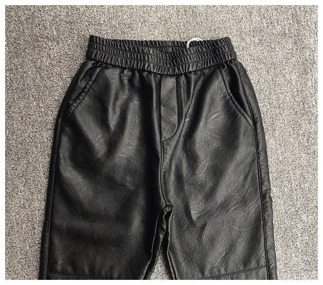 Зимние Модные женские плотные брюки из натуральной кожи с высокой талией