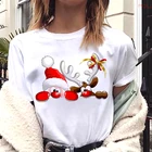 Женская рождественская футболка Maycaur, с принтом Санта-Клауса