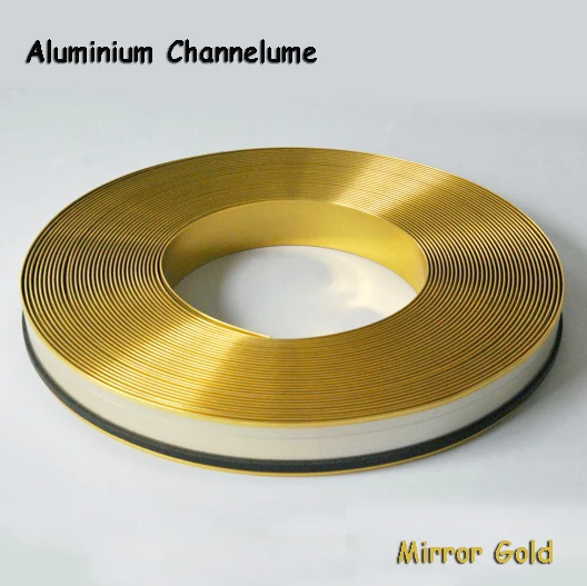 

110mm Mirror Gold Channelume Led Sign Letters Aluminium Channel Letter Signs Coil Trim Cap 3D Luminous Letters Material