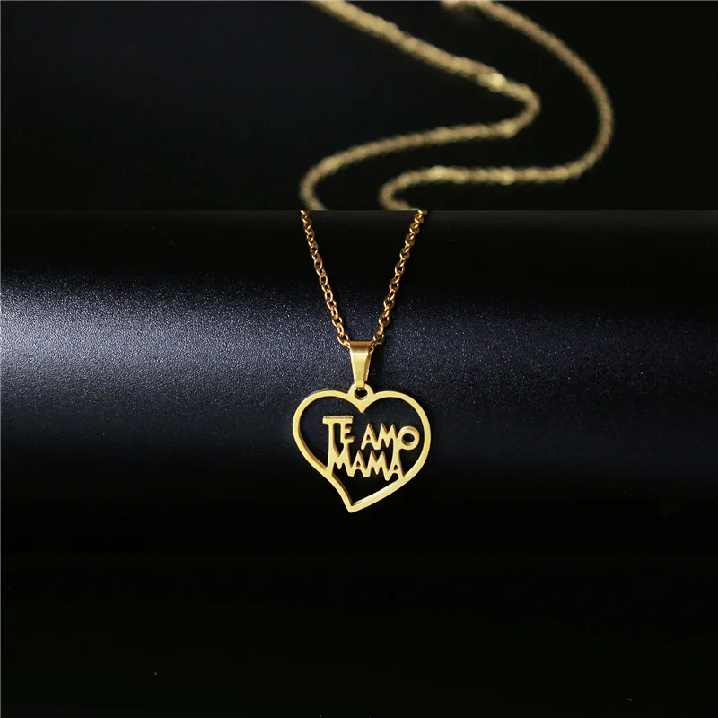 Ожерелье цепочка из нержавеющей стали с подвеской в форме сердца|Ожерелья