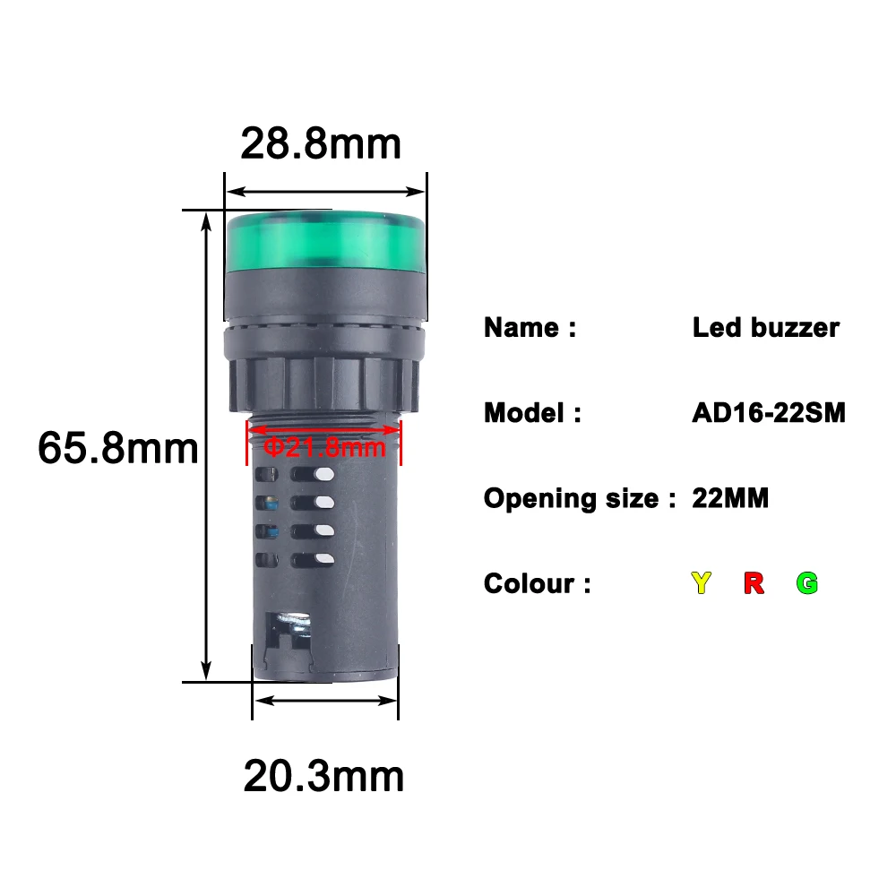 Панель крепление красочные AD16-22SM 12V 24V 220V 22 мм флэш-сигнал светильник светодиодный