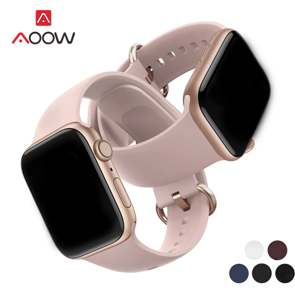 Ремешок из мягкого силикона для Apple Watch 5 38 мм 42 40 44 спортивный мужской и женский