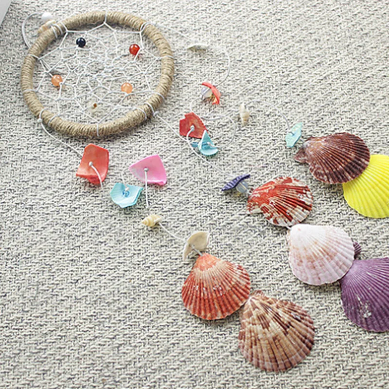 Деревенский стиль ракушка перо ручной работы Тканые Ловец снов креативные