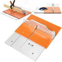 aluminium mini table saw clearance insert plate circular saw flip board with miter gauge guide set woodworking workbench tools