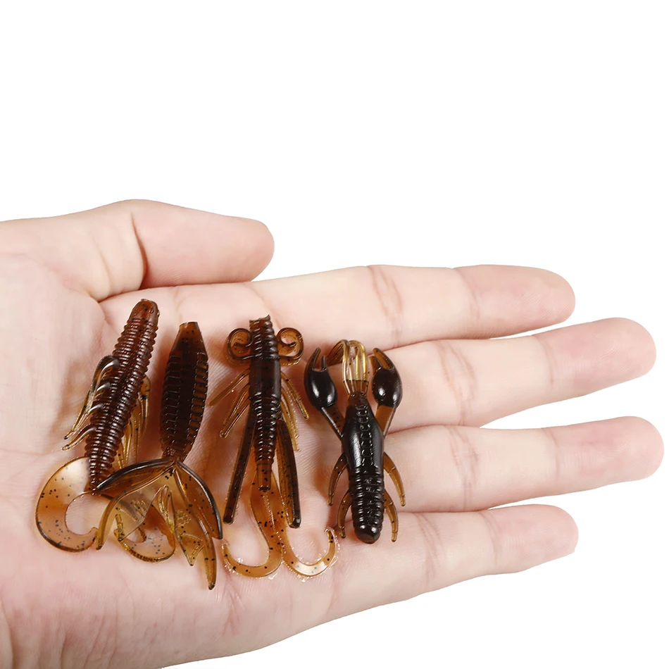 Soft Lure Shrimp Silicone Artificial Baits Worms Lobster Fish Lures Jig Wobbler Sets for Swimbait Bass Carp Sea Fishing Tackle | Спорт и
